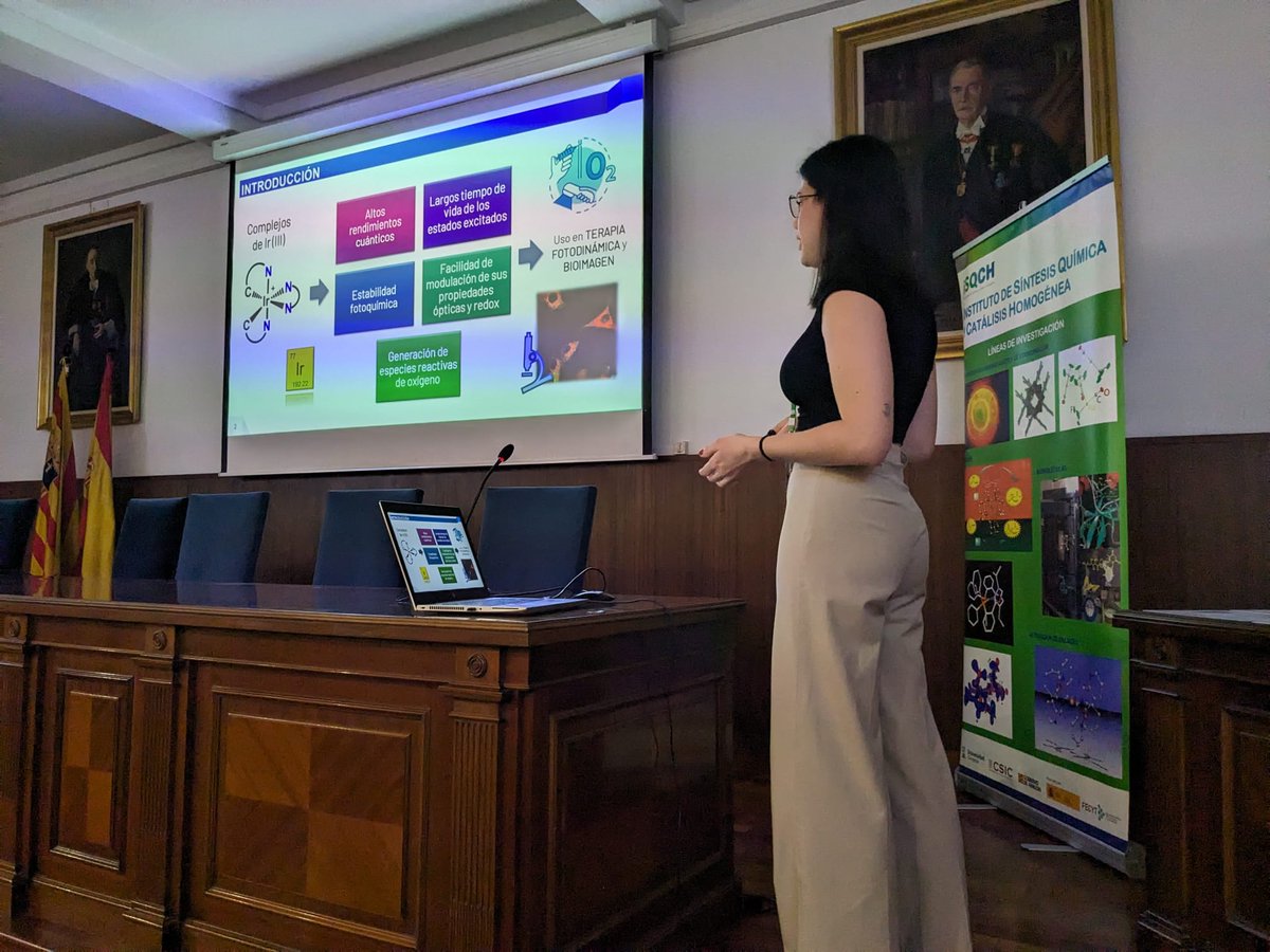 ISQCH (CSIC-UNIZAR) (@isqch) on Twitter photo The next oral communication is from Eva Morales-Pioz <a href="/evamoralespioz/">Eva Morales Pioz</a> talking about the role of cyclometalated ligands in Ir(III) complexes <a href="/GimenoGroup/">ConchitaGimeno'sGroup_ISQCH</a> <a href="/VanesaFM_ISQCH/">Vanesa Fernández-Moreira</a>
<a href="/CSIC/">CSIC</a> <a href="/DPE_CSIC/">Postgrado CSIC</a> <a href="/unizar/">Universidad Zaragoza</a> <a href="/EscuelaUz/">Escuela de Doctorado UZ</a> <a href="/Ciencias_Unizar/">Ciencias_Unizar</a> <a href="/AragonCsic/">CSIC Aragón</a> #IIISimposioISQCH The next oral communication is from Eva Morales-Pioz <a href="/evamoralespioz/">Eva Morales Pioz</a> talking about the role of cyclometalated ligands in Ir(III) complexes <a href="/GimenoGroup/">ConchitaGimeno'sGroup_ISQCH</a> <a href="/VanesaFM_ISQCH/">Vanesa Fernández-Moreira</a>
<a href="/CSIC/">CSIC</a> <a href="/DPE_CSIC/">Postgrado CSIC</a> <a href="/unizar/">Universidad Zaragoza</a> <a href="/EscuelaUz/">Escuela de Doctorado UZ</a> <a href="/Ciencias_Unizar/">Ciencias_Unizar</a> <a href="/AragonCsic/">CSIC Aragón</a> #IIISimposioISQCH