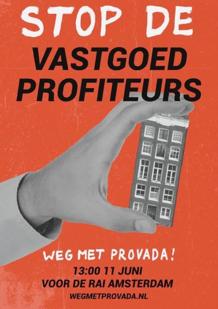 woonopstand's tweet photo. Eén ding is zeker! 

Bij de deelnemers aan de vastgoedbeurs Provada is het recht op behoorlijke huisvesting niet het doel en ook niet het uitgangspunt. 

En daarom gaan we protesteren tegen profiteurs van de grootste wooncrisis sinds de Tweede Wereldoorlog.

Kom in opstand! https://t.co/y49I8mGNxj