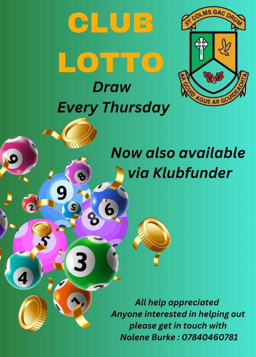 🟢LottoNumbers 1, 16, 21, 28 

🟢No jackpot winner 

🟢£25 winner Joanne Moore

🟢Next week's jackpot is £1100 

Join up to support the club and try your chances at winning here 👇 

klubfunder.com/Clubs/St_Colms…