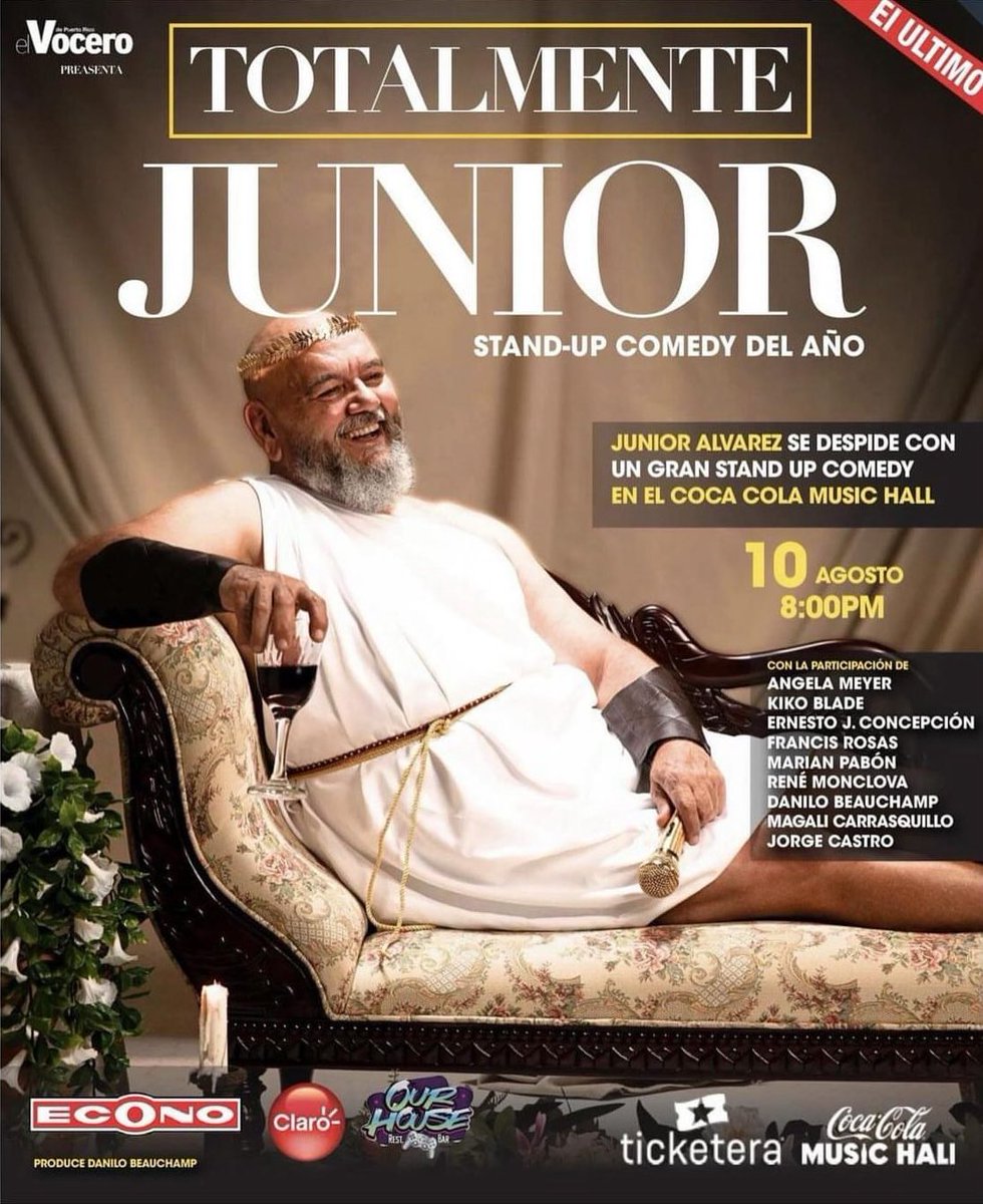 nandoarevalo's tweet photo. Mi hermano @JuniorAlvarezPR    presenta su show "Totalmente Junior"
Este 10 de agosto en el Coca Cola Music
Hall! Boletos en https://t.co/KilpPRMN9J que duro🔥 https://t.co/AROahnSsJw