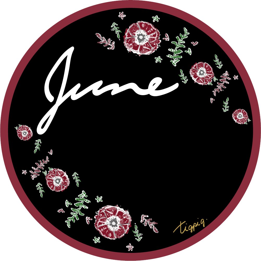 [6月]Juneの手書き文字とボタニカルのインスタバナー素材(円形)1000×1000pix
tigpig.com/archives/40110