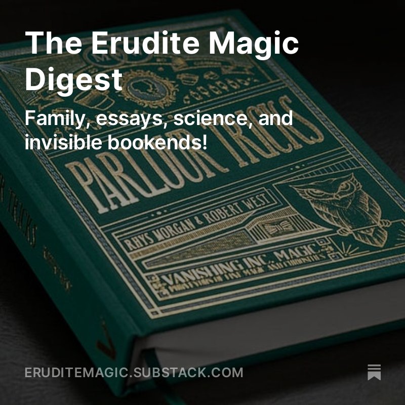 EruditeMagic's tweet photo. New issue out now! In this episode of The Erudite Magic Digest, we're exploring the role of family in your magic, Morgan &amp; West's big announcement, a throwback review, and a life hack that will help you with your magic library.
 https://t.co/2NaoubdW1u https://t.co/tBPbQg6npW