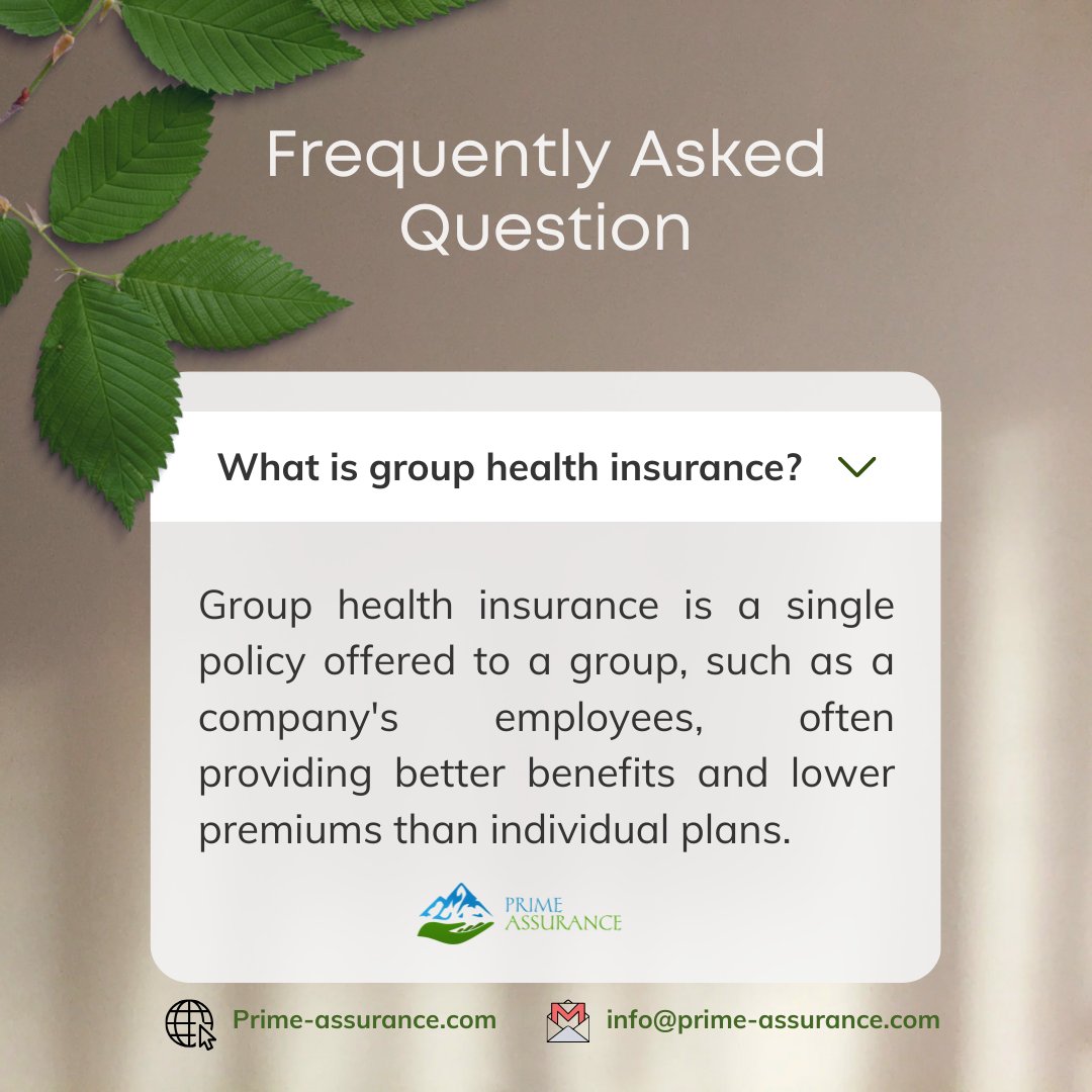 PrimeAssurance's tweet image. Curious about group health insurance? Let us break it down for you! 🏥
Group health insurance is a single policy offered to a group such as company employees. 
 #HealthInsurance #GroupCoverage #healthinsurance #insurancepolicy #grouphealthinsurance #Origin #healthyemployees