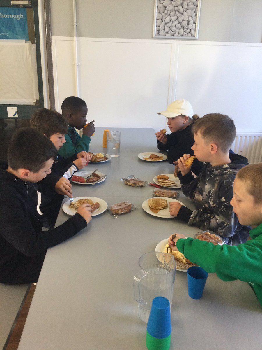 We are up and enjoying breakfast, ready for archery and buggy building!