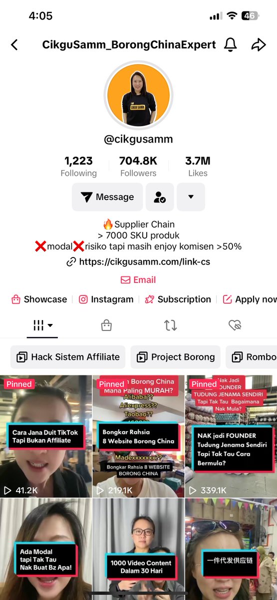 jancoca's tweet photo. Aku kenal Cikgu Sam dari zaman Clubhouse lagi. Dia mmg power la bab cari supplier, borong barang dr China, etc. 

Cara dia explain mmg power &amp; dia fasih melayu. Hampa p la tengok content dia sendiri. Banyak boleh belajar.

Kalau ada soalan, p tanya dia time dia buat live https://t.co/NObnj2JAS7