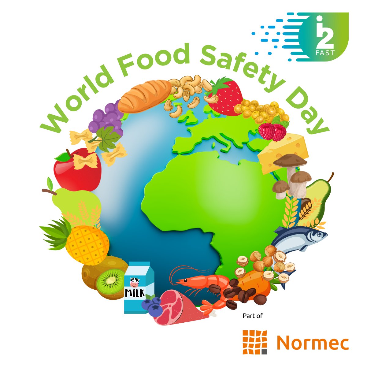 i2_FAST's tweet photo. #WorldFoodSafetyDay aims to raise awareness and inspire action to prevent, detect, and manage foodborne risks. At i2 FAST, food safety is not just in our name (Food Analysis &amp; Safety Testing) - Testing for Pesticides, microbiology, nutrition, allergens, mycotoxins. https://t.co/to9X2wvSym