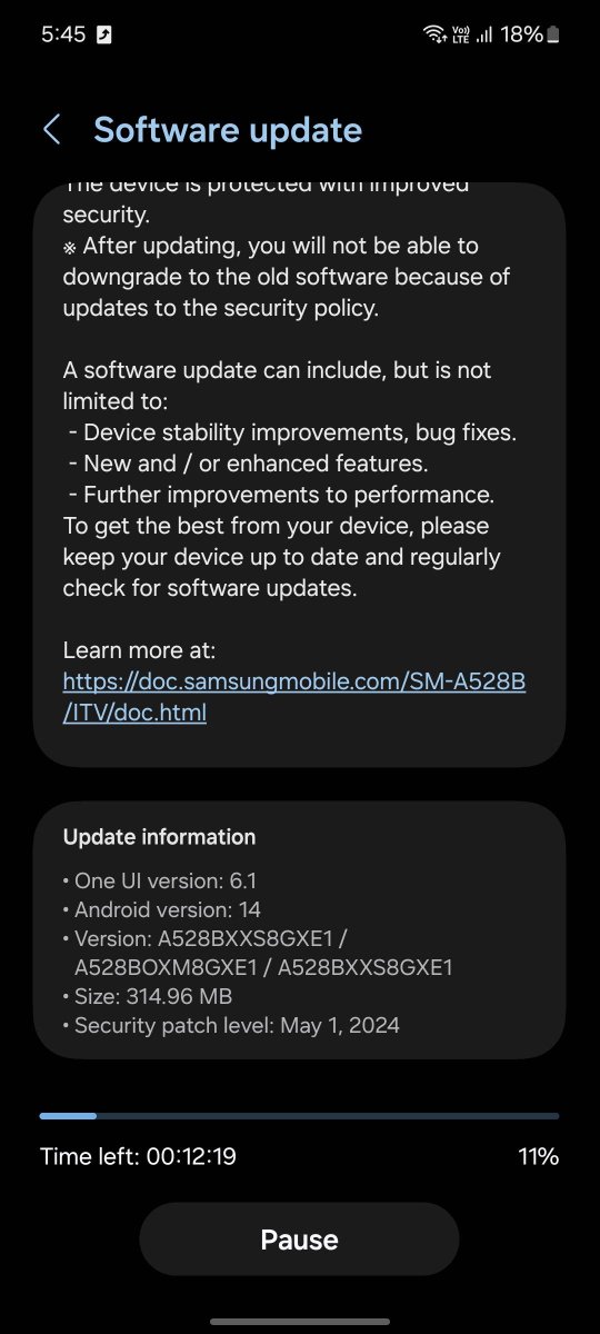 SamSWUpdate's tweet image. Samsung Galaxy A52s May 2024 update #Samsung #GalaxyA52s #OneUI