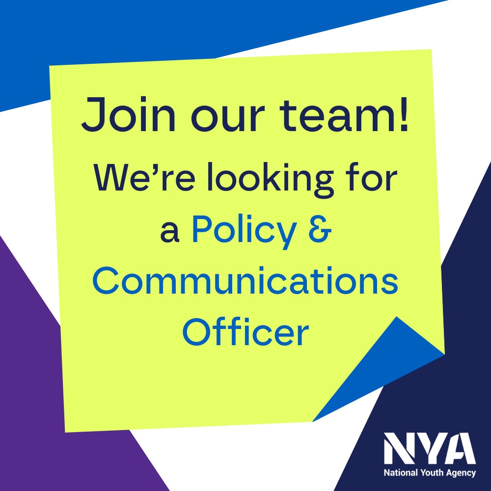 natyouthagency's tweet photo. We’re looking for a new Policy & Communications Officer.

This dynamic role will provide valuable support across all areas of our Policy & Communications Team including supporting with policy and public affairs activity, marketing and media activity, and event coordination to advance NYA’s mission.

Learn more and apply by 27 June: https://t.co/rBclInR8dl

#JobOpportunity #Communications #Policy