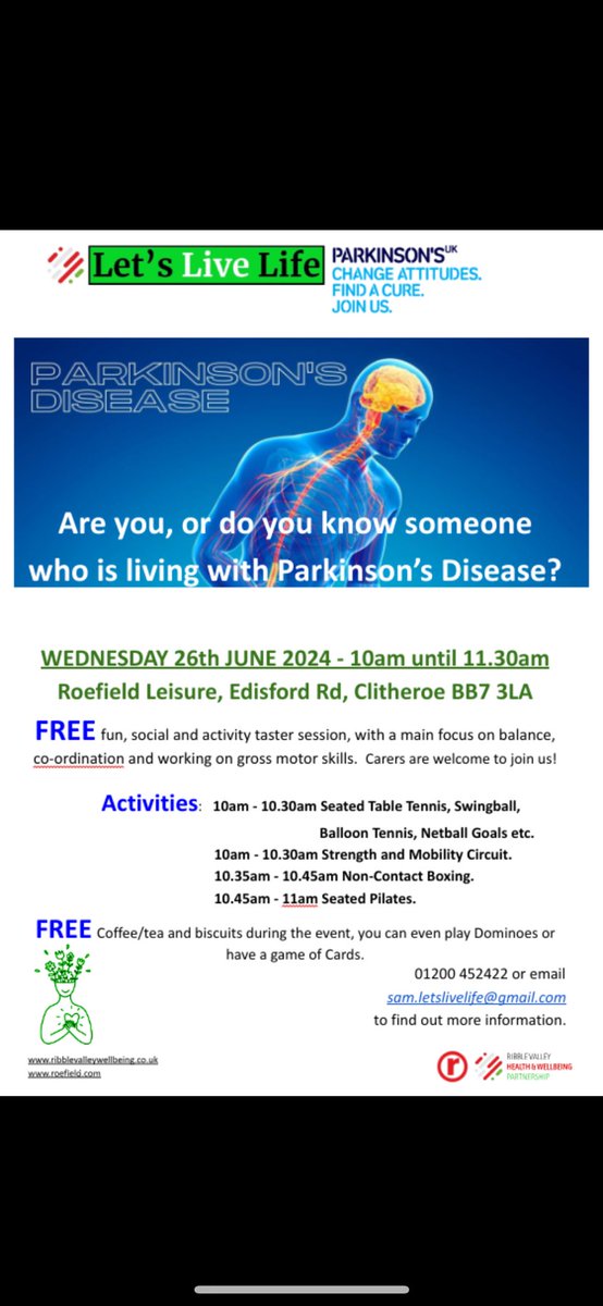 Come along to a free taster session Wednesday 26th June …