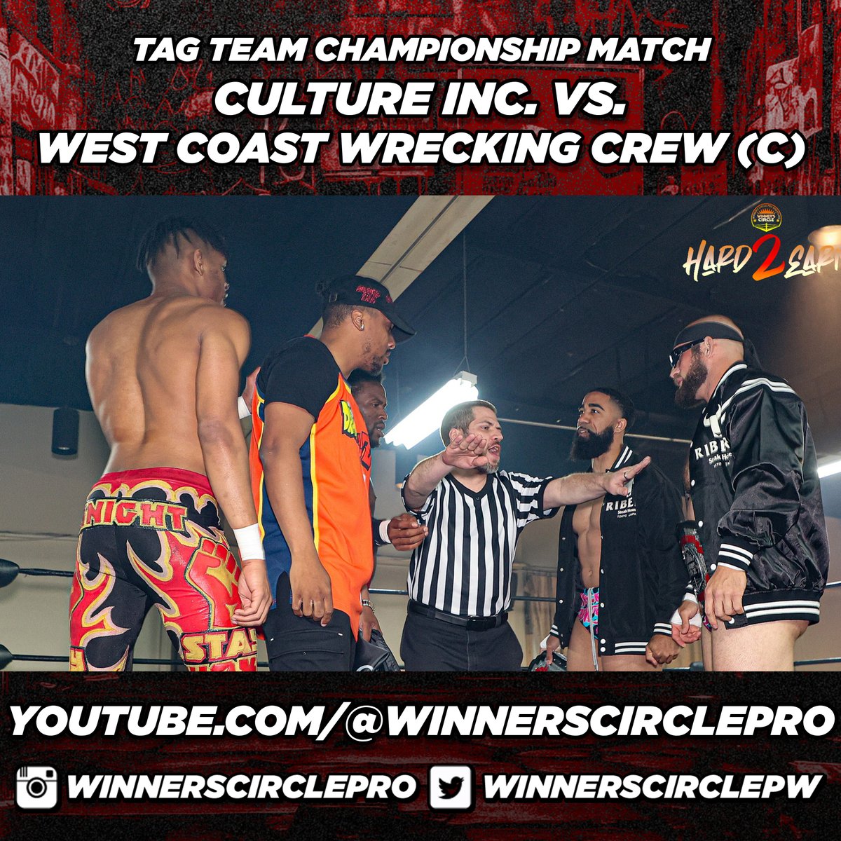WinnersCirclePW's tweet photo. WATCH: #Hard2Earn
Tag Team Championship Match
@Cultureiinc vs.
@JorelNelson &amp; @RoyceIsaacs
https://t.co/YdWQlHPwOc https://t.co/L2PJ5j5fiz