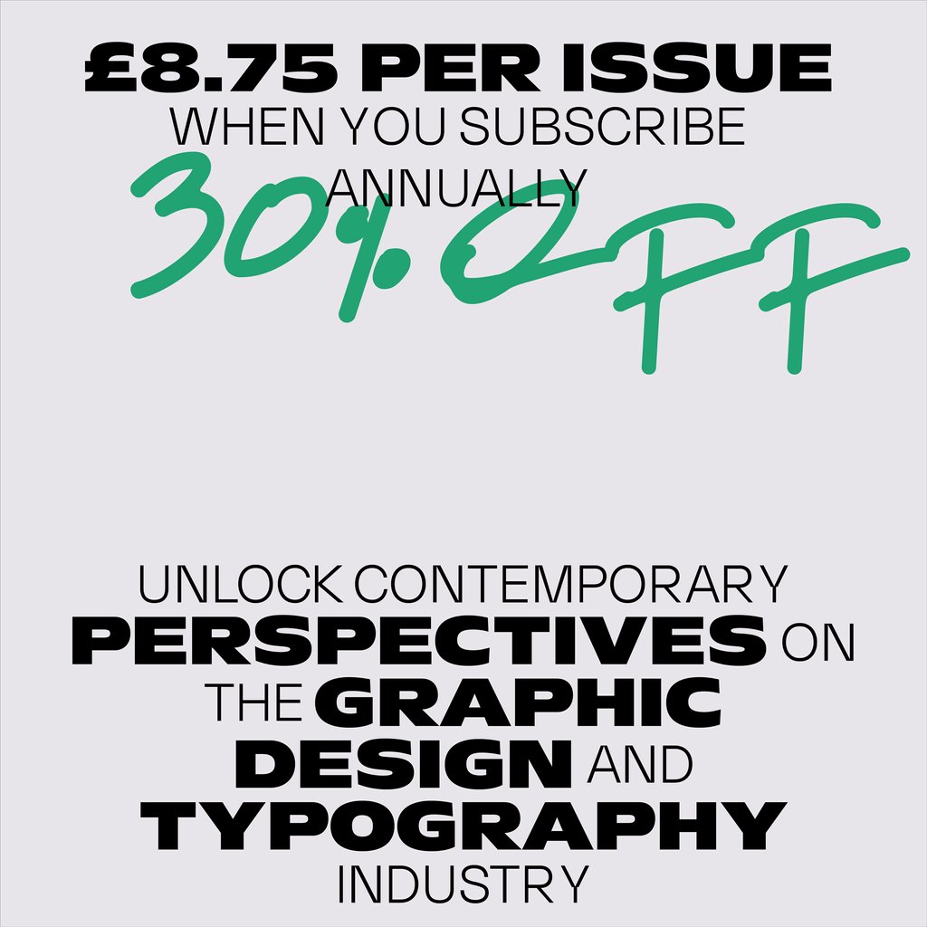type01_'s tweet photo. LAST CHANCE ⚠️⚠️⚠️ Our May bank holiday sale ends soon.
New annual subscribers can secure TYPEONE Magzine for just £8.75 per copy!
Secure 30% off in our bank holiday sale >
🔗 https://t.co/XwaXfKXvbs
#type01 #typeonemag #graphicdesign #graphicdesignresource #typography https://t.co/q1FrLlOFhk