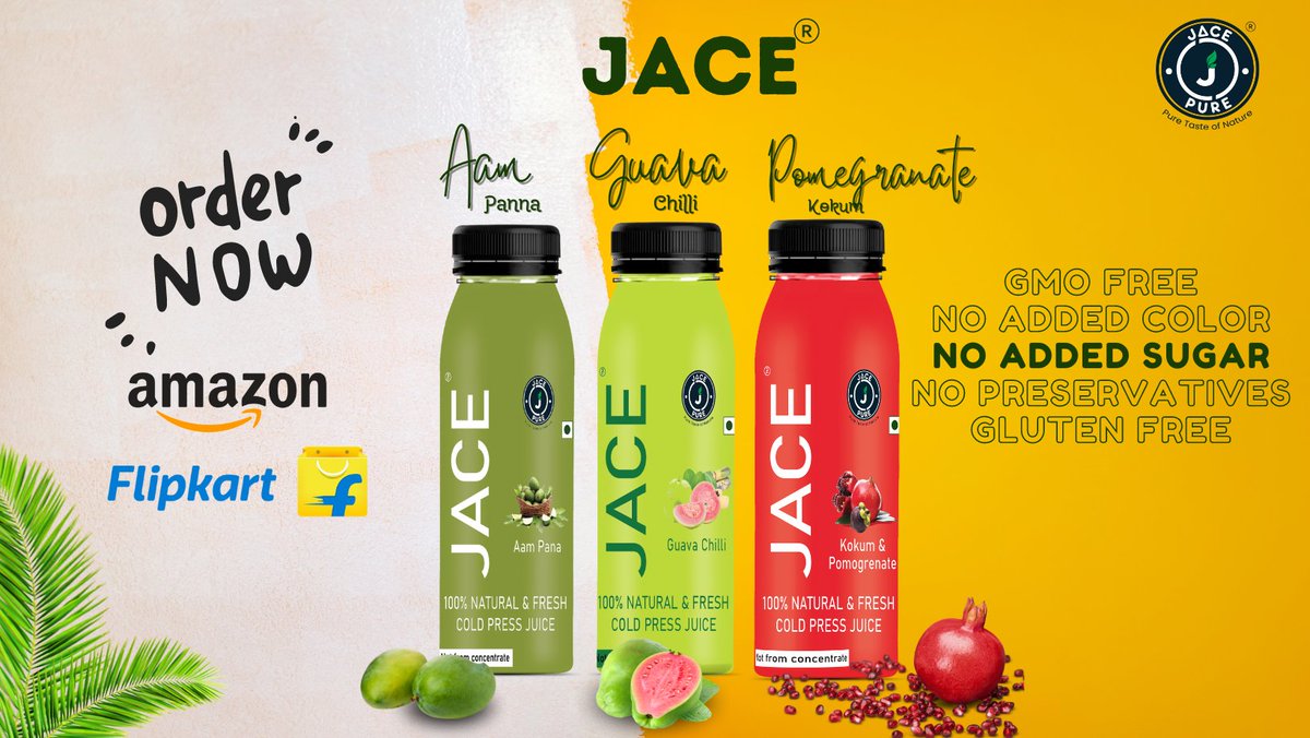 jacebeverages's tweet photo. 🚀  JACE Pure Cold Press Juice is now available on Amazon and Flipkart! 🌿🥤 Experience the ultimate refreshment packed with nutrients and natural flavors. Order yours today and taste the difference! 🍏🍓#JACEJuice #ColdPressJuice #HealthyLiving #Amazon #Flipkart #OrderNow https://t.co/1rlxQ2Xo4i