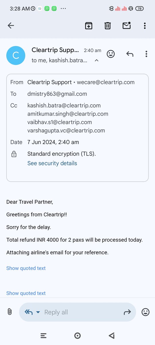 DivyeshEnagic's tweet photo. #cleartrip #airindia #modi #ajtak LOL Do not buy tikit from Clear Trip and do not fly from Air India Cleartrip and Air India making it froud with me after 8 months Canceled my ticket now Air India and my Clear trip is telling me that I will get 4000 rupees ,,, https://t.co/t8FXCh79KD