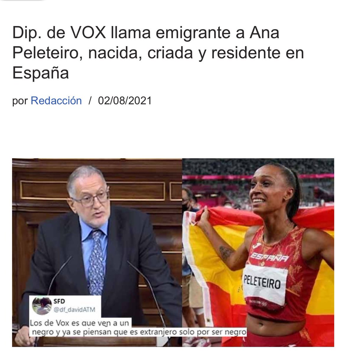 kurioso's tweet photo. Vox felicitando a deportista nacido en Alemania que vino a España con 15 años y con la nacionalidad otorgada en 2024

Vox insultando a una deportista Gallega, nacida, formada y criada en España.

¿Cuál es la diferencia?

Si les votas el domingo eres tan racista como ellos https://t.co/BPP7I6WV4q