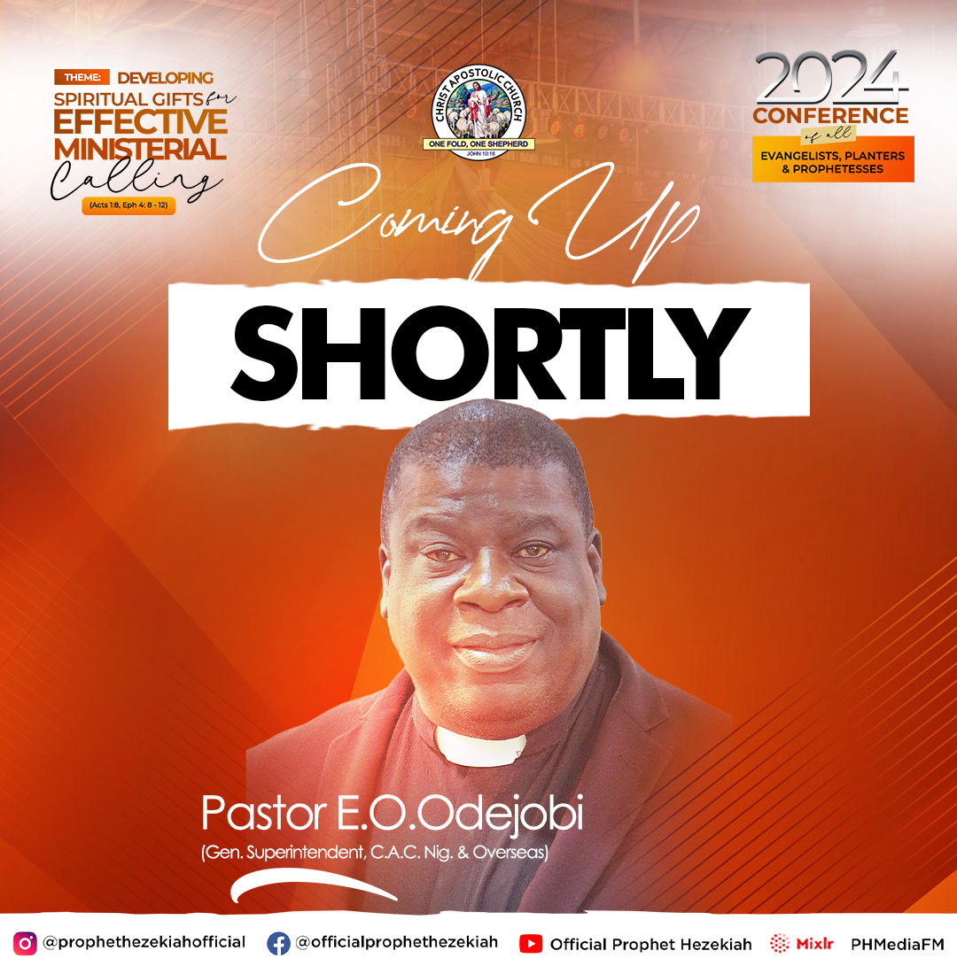 prophethezekiah's tweet photo. Coming up shortly is the General Superintendent of this great Mission, Pastor E.O. Odejobi.
Get Ready!!!! It is about to be epic.
#EPIC24
#spiritualgifts
#MinistersConference
#PHMedia
#spreadingthegospel https://t.co/u4wOJJyb6u