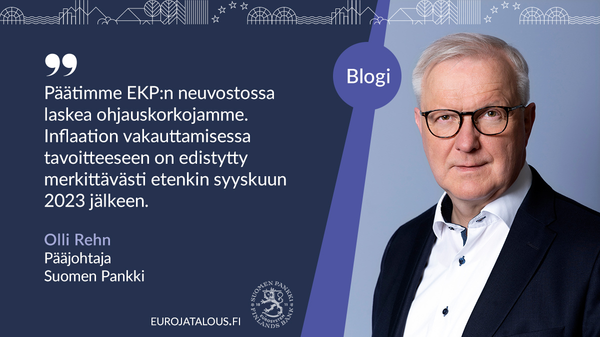JenniHellstrom's tweet photo. Rahapolitiikan kysyntää rajoittavia vaikutuksia arvioidaan jatkuvasti, kirjoittaa pääjohtaja @OlliRehn. EKP:n neuvosto päättää koroista tuoreimpien tietojen perusteella jokaisessa rahapolitiikkakokouksessa, eikä ole sitoutunut mihinkään korkouraan. https://t.co/4P1kUIiWG1 #ECB https://t.co/VBPXyUYacs