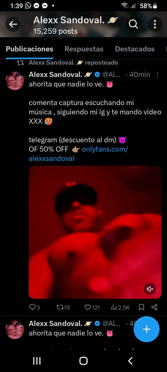 JennsiEvans's tweet photo. @AlexxSandoval24 Escuchando mi música siguiendo mi Ig que Rico Video Alex Sandoval Amo tu Verga Y Amo tus Chichotas soy tu fan quiero mi vídeo XXX https://t.co/6kHevFAGYM