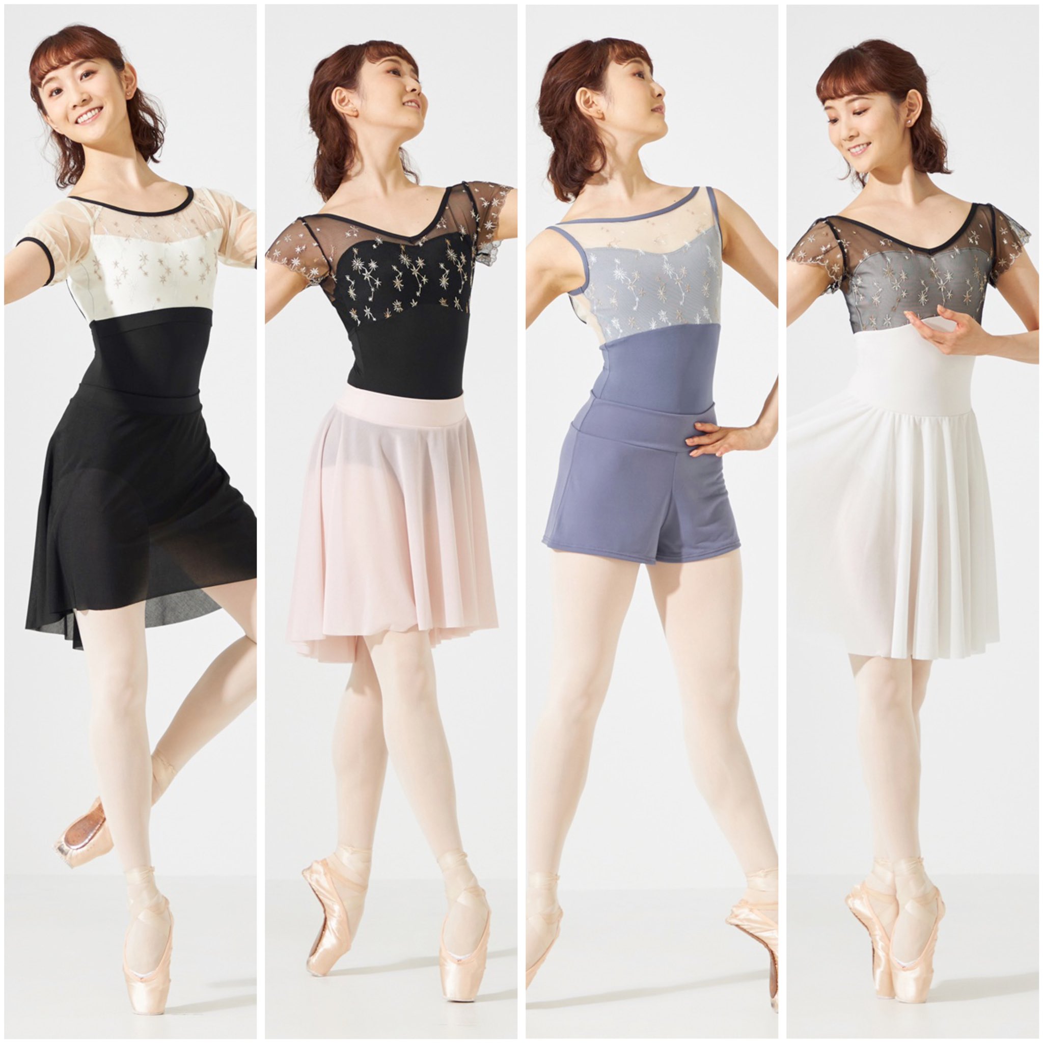 チャコット　Chacott ホワイト バレエ レオタード 星刺繍　M チャコット Chacott ホワイト バレエ レオタード 星刺繍 M