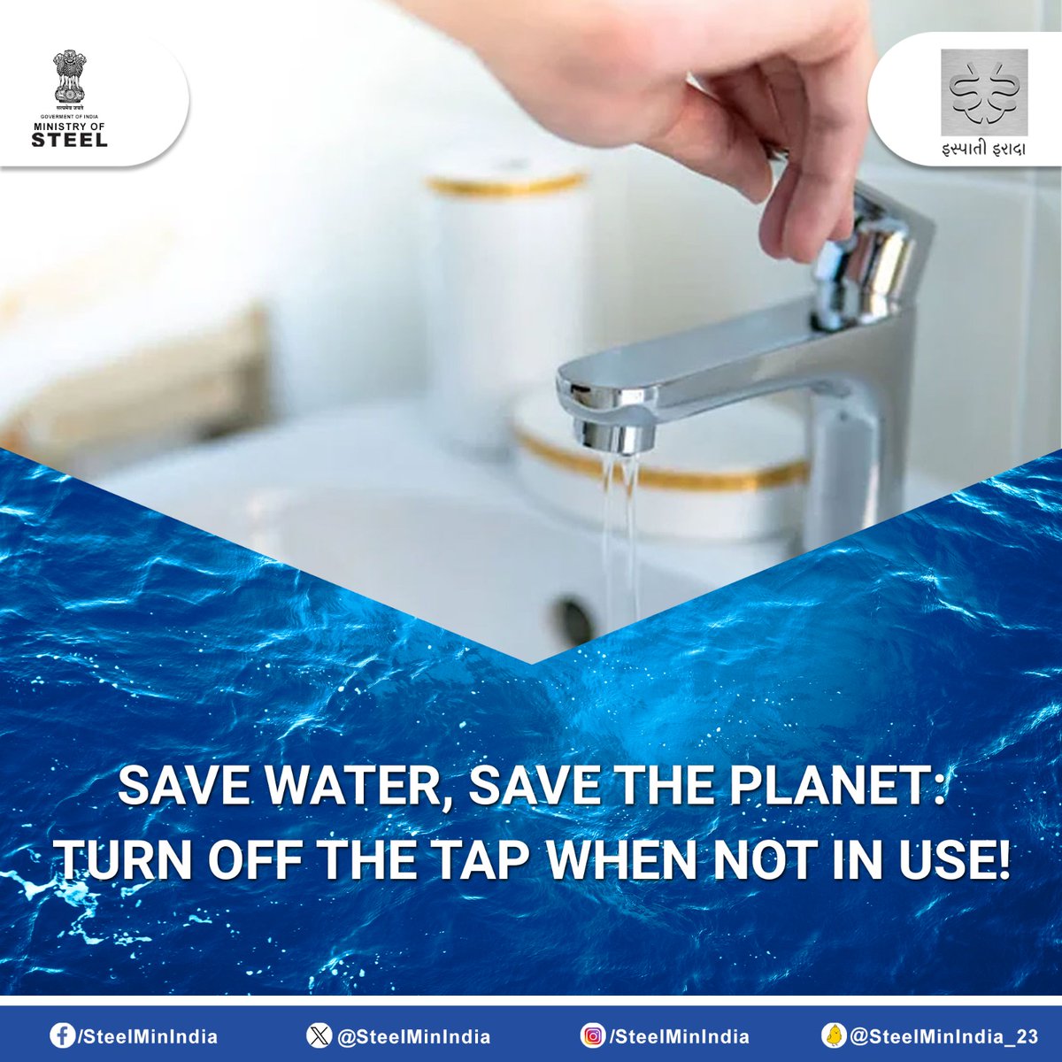 SteelMinIndia's tweet image. Make sure to #turnoff the faucet or tap when you aren’t using water. As simple as it sounds, many still forget to do so when washing the dishes, brushing teeth, or bathing. Every drop counts!💧

#WED2024 #Change4Earth #SaveWater #Conservation #EcoTips