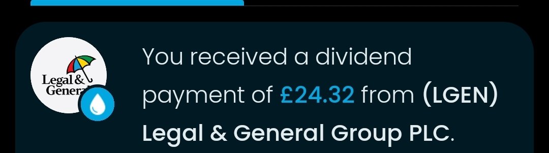 $LGEN.L is my biggest dividend of the year and almost matches the total of all my dividends last year 

#divtwit