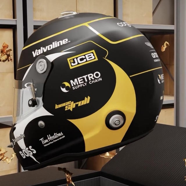 F1HLM's tweet image. Helmet design of Lance Stroll for the #CanadianGP 
🎨 Mark Antar Design / Daniel Designs IT

#ls18 #stroll #helmet #f1 #formula1 #motorsport #astonmartin