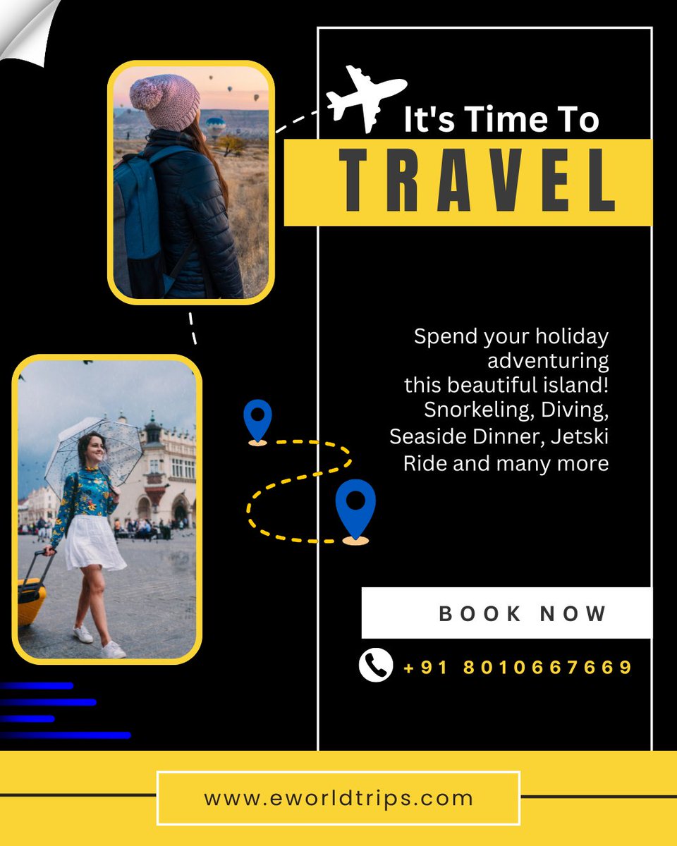 eworldtrips's tweet image. From breathtaking landscapes to cultural wonders, embark on a journey of a lifetime. Let's make your travel dreams a reality! 🌟 
Call: +91 8010667669
visit: eworldtrips.com 
#TravelWithUs #WanderlustAdventure #ExploreBeyond #DreamVacations #DiscoverYourWorld