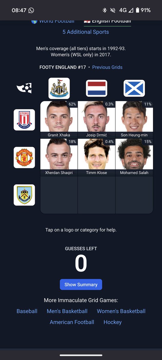 georgeclaydon's tweet photo. @ImmaculateFooty It's broken! Auto filled with all my guesses from the other grid... https://t.co/vV2RJP3V24