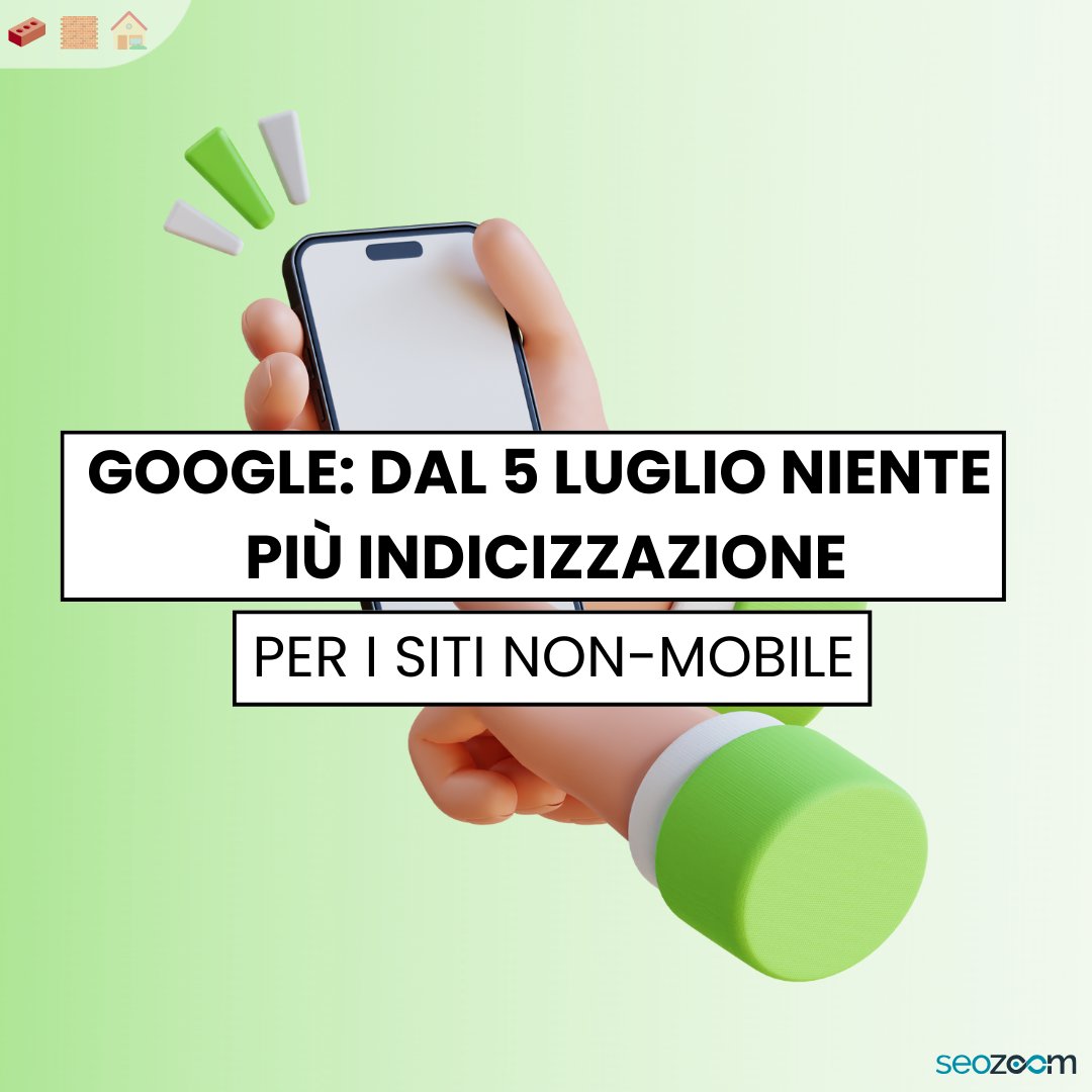 Dal 5 luglio Google escluderà dall'Indice i siti che non hanno un sito accessibile da mobile📲
Approfondiamo questa notizia, che forse è passata sotto traccia, ma che rischia di avere conseguenze rilevanti sul traffico!👇
seozoom.it/googlebot-mobi…

#SEOZoom #SEO #blog