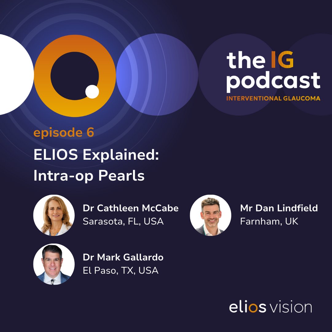 Episode 6 of the Interventional Glaucoma Podcast is now available! 🎉
In this episode, Dr. Cathly McCabe (<a href="/CathyEye/">Cathleen McCabe, MD</a>), Dr. Mark Gallardo, and Mr. Dan Lindfield (<a href="/EyeSurgeonDan/">Prof Dan Lindfield</a> ) are back to continue their discussion about the Elios procedure, and more specifically, to discuss