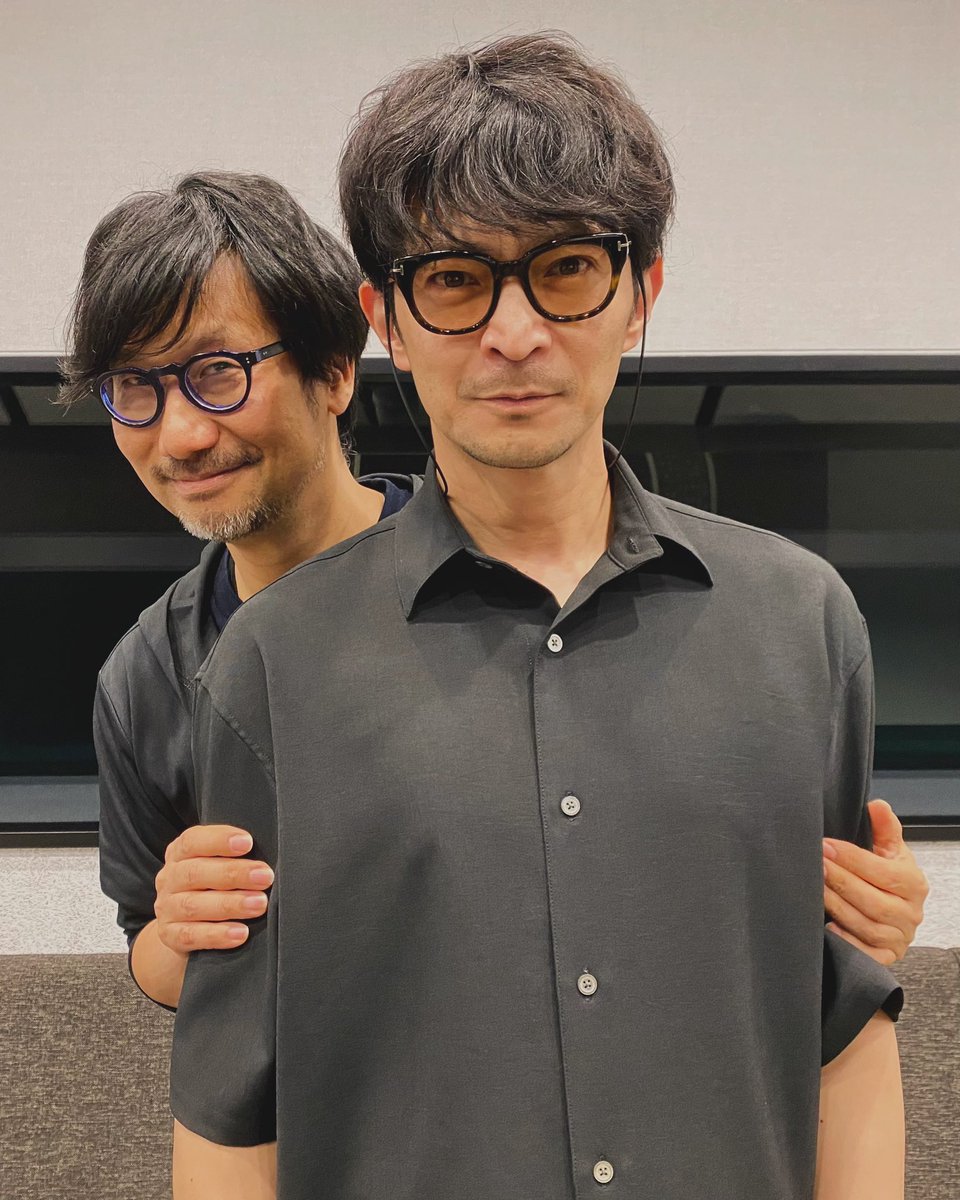 HIDEO_KOJIMA_EN's tweet photo. Today was another fun day of recording. Ken, thank you! I can’t show you his other co-stars yet🙏🫶👍 https://t.co/qfCNvZuCx2