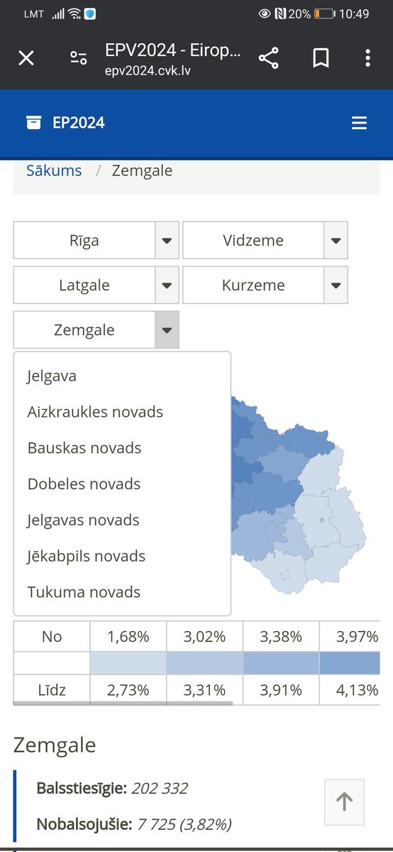 Interesanti, ka, lai arī Tukums atrodas Kurzemē, Eiropas parlamenta vēlēšanās Tukums atrodas Zemgalē.