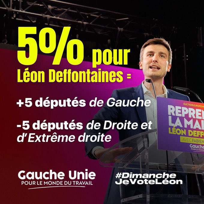 PCF531's tweet image. Dimanche, on fait mentir les sondages et on fait reculer l'extreme droite. C'est possible. 1 seul bulletin. 1 seul tour. #DimancheJeVoteLeon @L_Deffontaines @Fabien_Roussel @camille_petron