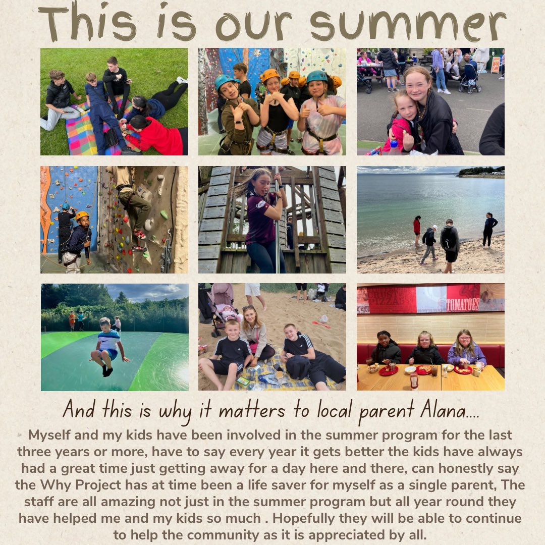 We are fundraising for our summer program this year. Last year we had 12 trips for 156 young people 12 trips &amp; 7 family trips 300 people attended. It’s enjoyed by everyone that comes along &amp; can be a huge help to families. 

💜🧡 

justgiving.com/campaign/whypr…