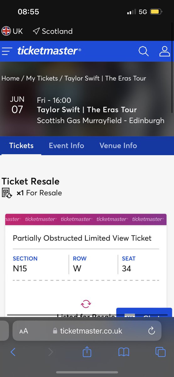 beth_raexx's tweet photo. Selling one Taylor Swift ticket for tonight, £50 x https://t.co/z2xMUG8P0i
