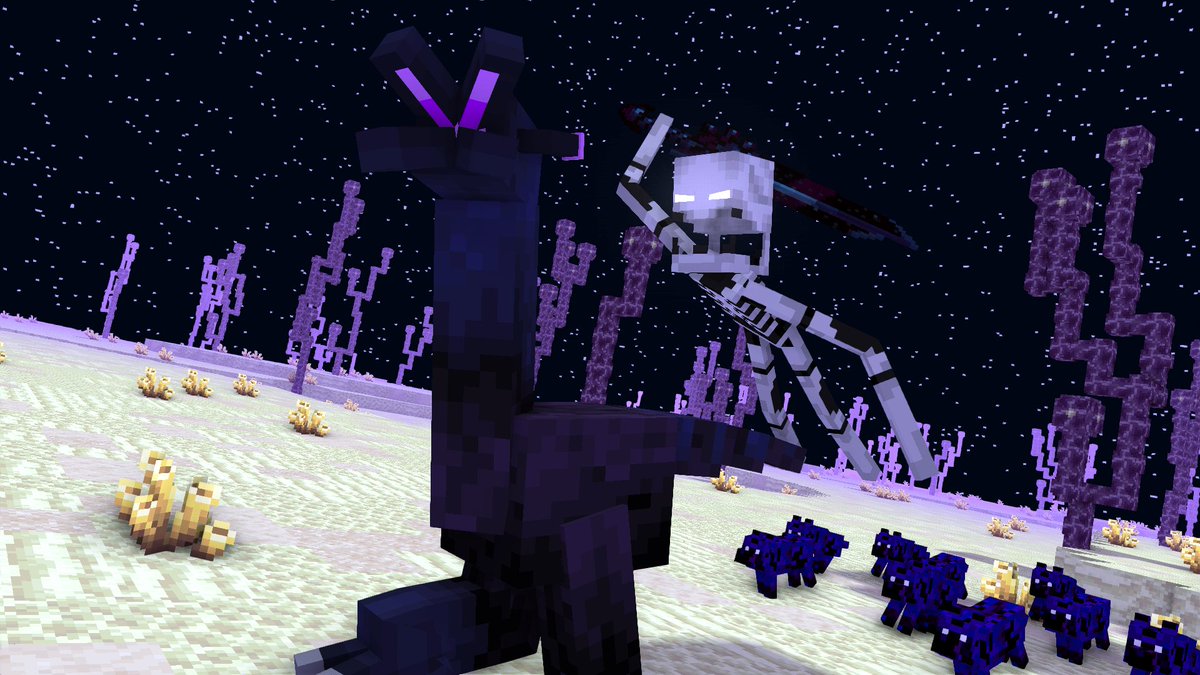 baryonyx138's tweet image. #minecraft #mineimator Takes of some ender locations in #rainimator&apos;s War of the Ender Kingdoms series