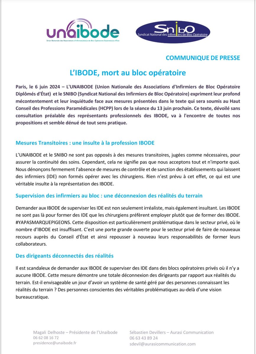 unaibode's tweet photo. ⚠️Suite à la proposition de texte de la DGOS sur le futur décret des Mesures Transitoires, voici la réponse de l'Unaibode et du @SyndicatIbo
En Pj vous trouverez également la source qui a divulgué le projet de texte .... https://t.co/avH9iS77Oj