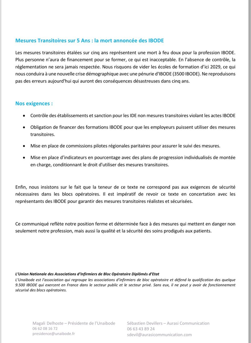 unaibode's tweet photo. ⚠️Suite à la proposition de texte de la DGOS sur le futur décret des Mesures Transitoires, voici la réponse de l'Unaibode et du @SyndicatIbo
En Pj vous trouverez également la source qui a divulgué le projet de texte .... https://t.co/avH9iS77Oj