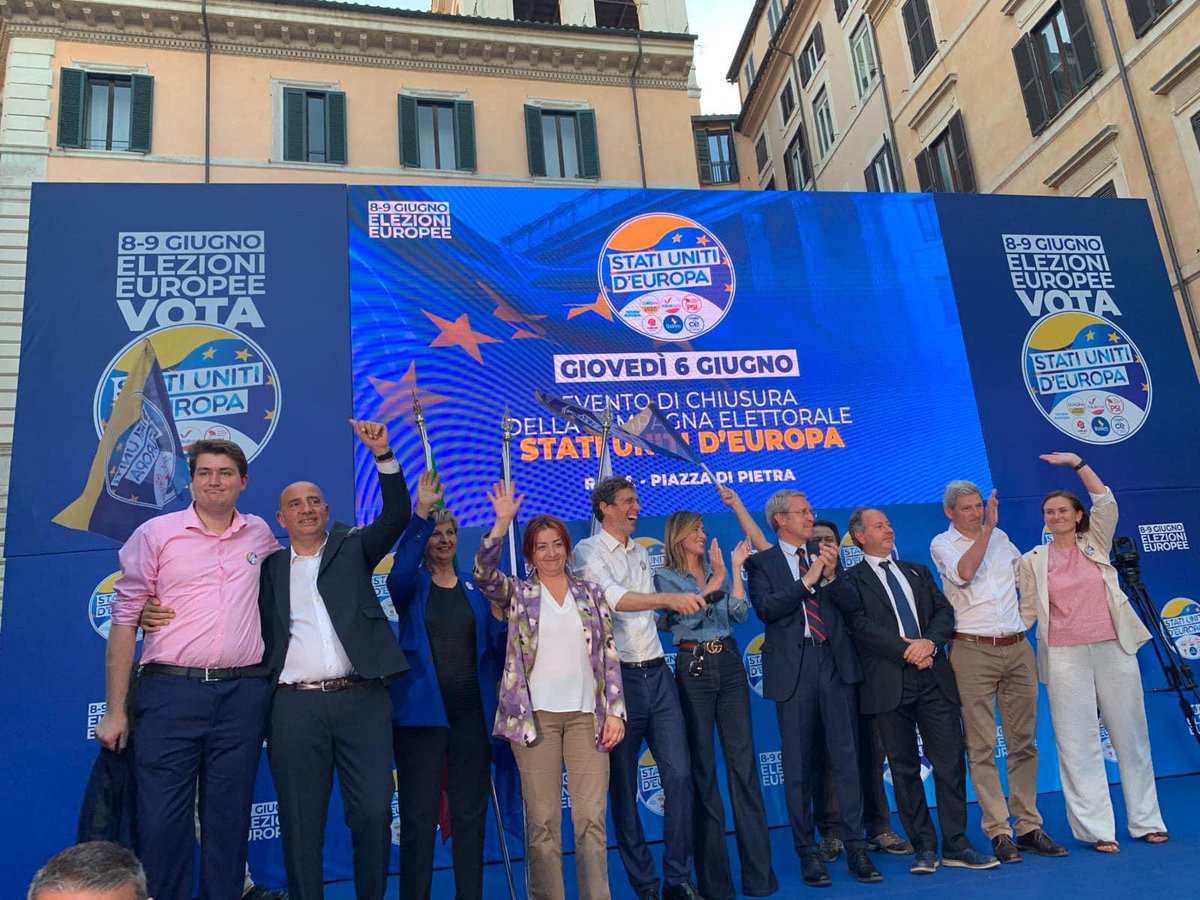Mariettatidei's tweet photo. Una grande emozione ieri pomeriggio a Piazza di Pietra con @matteorenzi @emmabonino e tantissimi amici per concludere questa campagna elettorale ancora una volta in mezzo alle #persone.

Una campagna che è stata impegnativa, anche faticosa, ma sempre molto intensa; per la nostra comunità politica e anche per me. In queste settimane ho avuto l’opportunità e il privilegio di scoprire e in alcuni casi riscoprire #territori, città, comuni, piccoli borghi, imprese, associazioni semplicemente straordinarie. 
Ogni #incontro mi ha dato tanto.

Nel #simbolo degli Stati Uniti d’Europa c’è tutto questo: abbracci, sorrisi, strette di mano, ma anche #idee, programmi e proposte concrete per trasformarla, l'#Europa.

L'8 e il 9 giugno ci aspetta una scelta cruciale: decidere quale #futuro vogliamo per noi e per i nostri figli. È il momento di avere il #coraggio di scegliere la via più impervia, con il #sogno e l'obiettivo di aprire una nuova strada per chi verrà dopo di noi.

E come diceva Altiero #Spinelli: “La via da percorrere non è né facile né sicura. Ma deve essere percorsa e lo sarà”.

Grazie di cuore a tutti!

#statiunitideuropa #europee2024