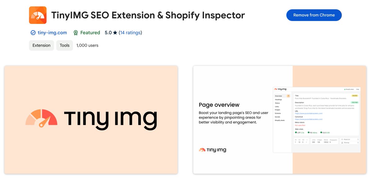 Eligijus (@elygiux) on Twitter photo The <a href="/ChromeExtension/">Chrome Extensions</a> we released for SEO a few months ago reached 1000 users!
Maybe anyone has suggestions on how to improve It or grow It faster ? Any feedback is really appreciated!
P.s. Extension found here chromewebstore.google.com/detail/tinyimg… The <a href="/ChromeExtension/">Chrome Extensions</a> we released for SEO a few months ago reached 1000 users!
Maybe anyone has suggestions on how to improve It or grow It faster ? Any feedback is really appreciated!
P.s. Extension found here chromewebstore.google.com/detail/tinyimg…