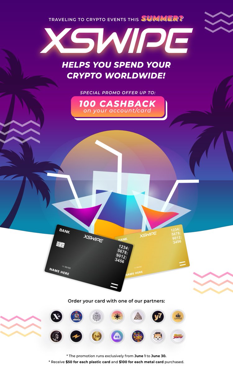 biptapofficial's tweet image. 🔥 Summer Heat, Hot Rewards! 🔥

🌞Introducing our Summer Co-Branding Promo:

Turn your crypto into vacation funds and explore global crypto events with ease.
Take advantage of our Co-branding Card and receive a cashback reward:

💳 Plastic Card Cashback: $50
💳 Metal Card…