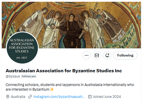 res_australes's tweet photo. 📢 Australasian Association for Byzantine Studies Inc - @byzaus - now on X. https://t.co/KUOQ3i6lDV