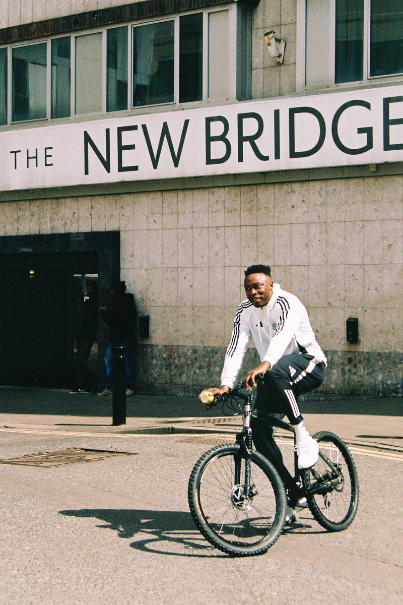 adidasUK's tweet photo. “Getting invited to capture BTS at the NUFC x adidas shoot was an absolutely mental experience. 

“I shot portraits of his lordship Alan Shearer. I captured Shola recreating the famous 'training ground apple bite on a bike' shot. And that doesn’t even scratch the surface.” https://t.co/jL4s26DvVZ