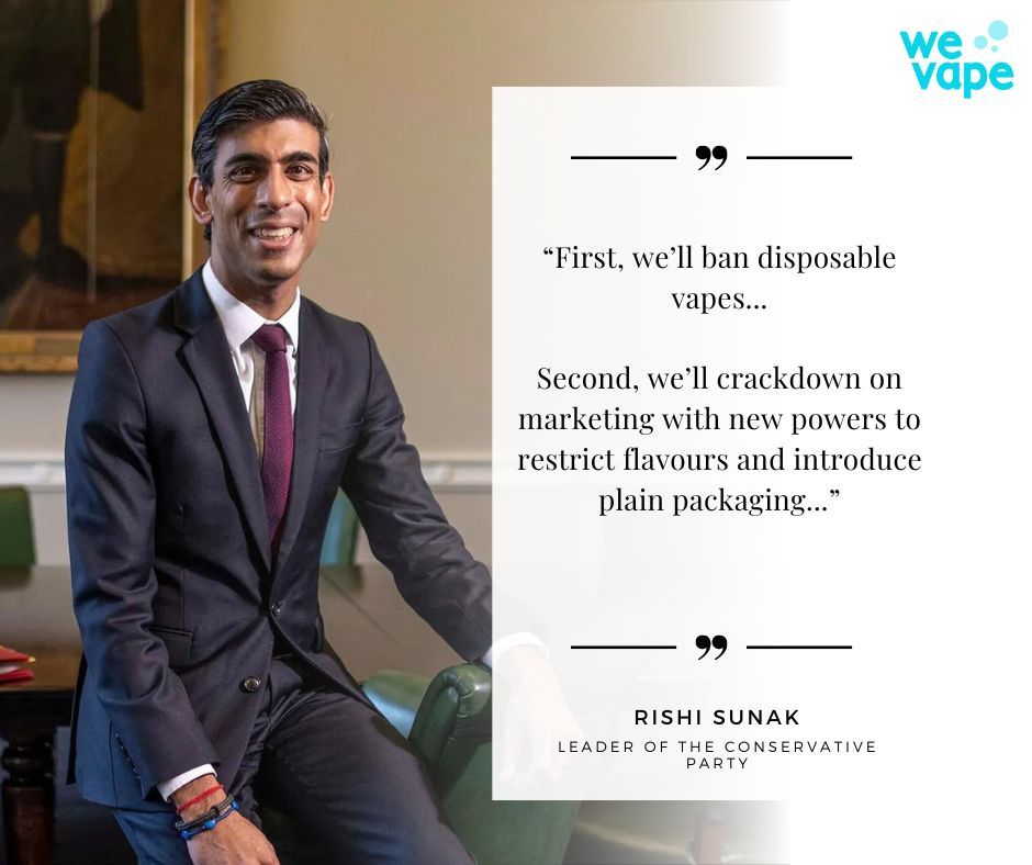 WeVapeUK's tweet photo. What has @RishiSunak said about vaping?

With the General Election coming up, we'll be looking at what politicians &amp; policymakers have said about vaping... follow for more!

#BackVapingSaveLives #Conservatives https://t.co/9EzWB8OHPH