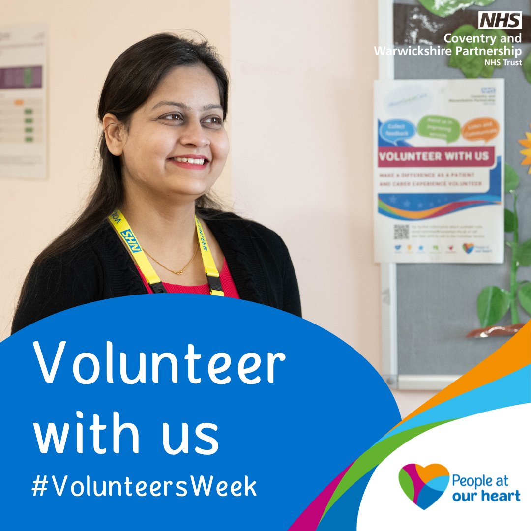 💙 Volunteering is a great way to give back and make a difference. Just a few hours a week could change lives so join our wonderful volunteering programme at CWPT. 
Find out more: covwarkpt.nhs.uk/volunteer-with…

#VolunteersWeek #TeamCWPT