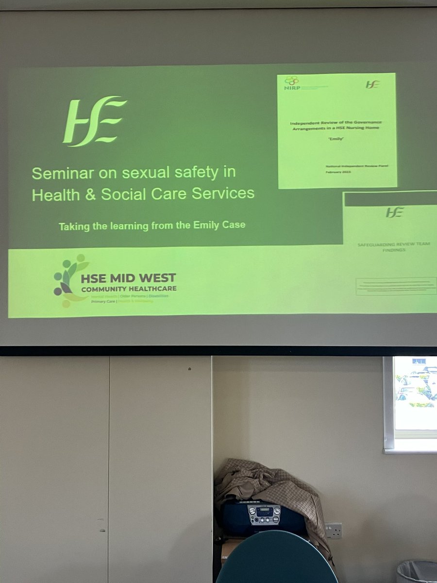 <a href="/CommHealthMW/">HSE Mid West Community Healthcare</a> focusing on the theme of sexual violence. Today’s seminar for community services is about learning from the Emily case.

#WEAAD2024 An uncomfortable truth: sexual violence of older people 

<a href="/Safeguarding_ie/">HSE National Safeguarding Office</a> <a href="/MaryEHanley/">Mary Hanley</a>