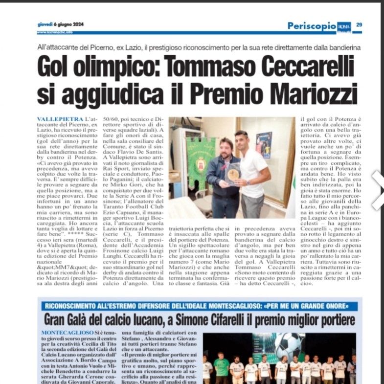 SfoglioSport's tweet photo. #PremioMarioMariozzi #MM7 #calcio #vallepietra https://t.co/WRokRKiDyk