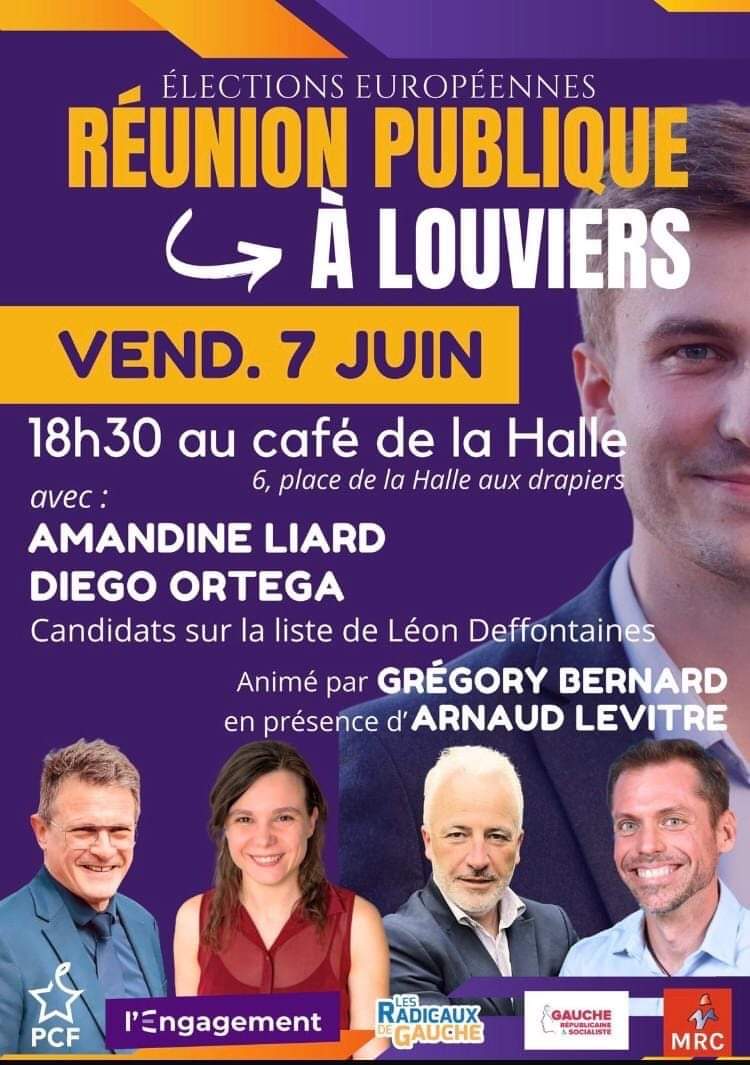 PCFEure's tweet photo. Retrouvez-nous ce soir pour échanger autour du programme de la Gauche Unie pour le monde du travail à #Louviers
#electionseuropeennes2024 #AvecLeon https://t.co/uWClNMsz3v