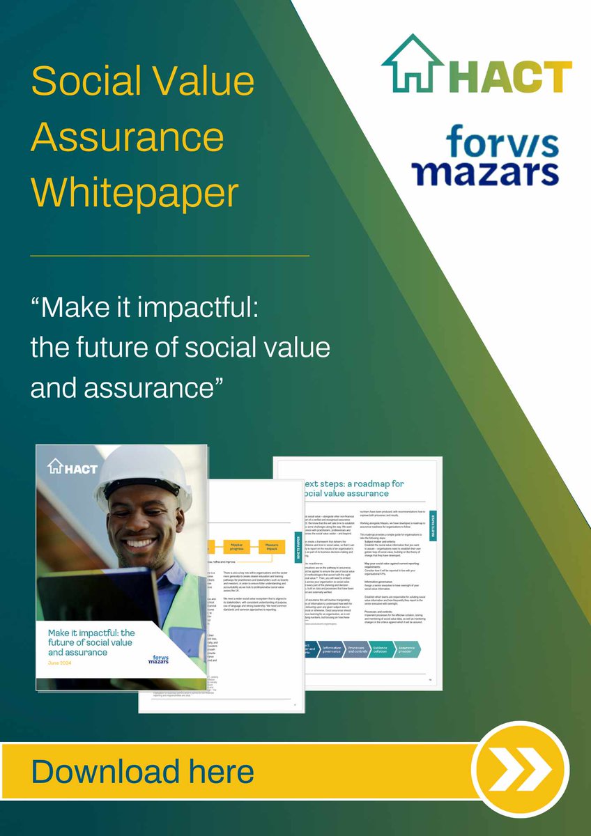 HACT (@hacthousing) on Twitter photo How do we enable greater confidence in the social impact figures we report and professionalise social value across the UK? Our latest whitepaper explores the critical role of social value in driving transformational impact across the UK. lnkd.in/eNhhpD5m
<a href="/ForvisMazarsUK/">Forvis Mazars in the UK</a> How do we enable greater confidence in the social impact figures we report and professionalise social value across the UK? Our latest whitepaper explores the critical role of social value in driving transformational impact across the UK. lnkd.in/eNhhpD5m
<a href="/ForvisMazarsUK/">Forvis Mazars in the UK</a>