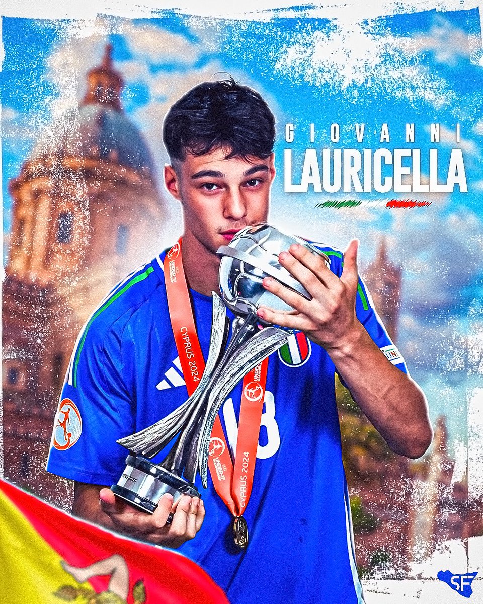 Made in Sicily, from Palermo! ⭐️🏆🇮🇹 Giovanni Lauricella, from the  Palermo neighbourhood of Brancaccio, was a key defender in helping the U17  Italy side win the Euro trophy. 👏, image size:960x1200