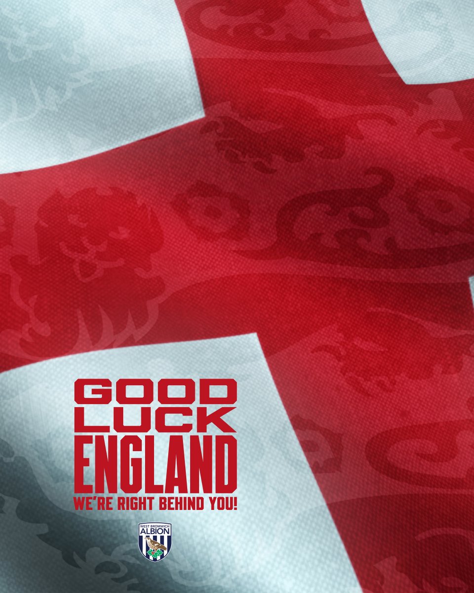 WBA's tweet photo. Roaring on the Three Lions! 🦁🦁🦁

Wishing @England the very best of luck in their @EURO2024 campaign! 🏴󠁧󠁢󠁥󠁮󠁧󠁿 https://t.co/5ReUGa5d06